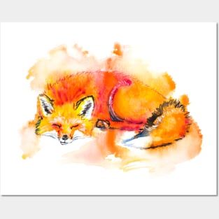 Cut Fox Sleeping Posters and Art